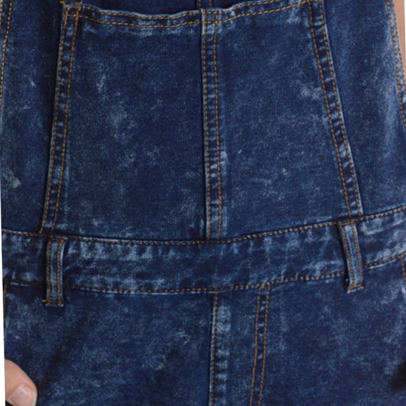 NWT Women knit denim acid wash overalls in size Small And Medium - Picture 5 of 8